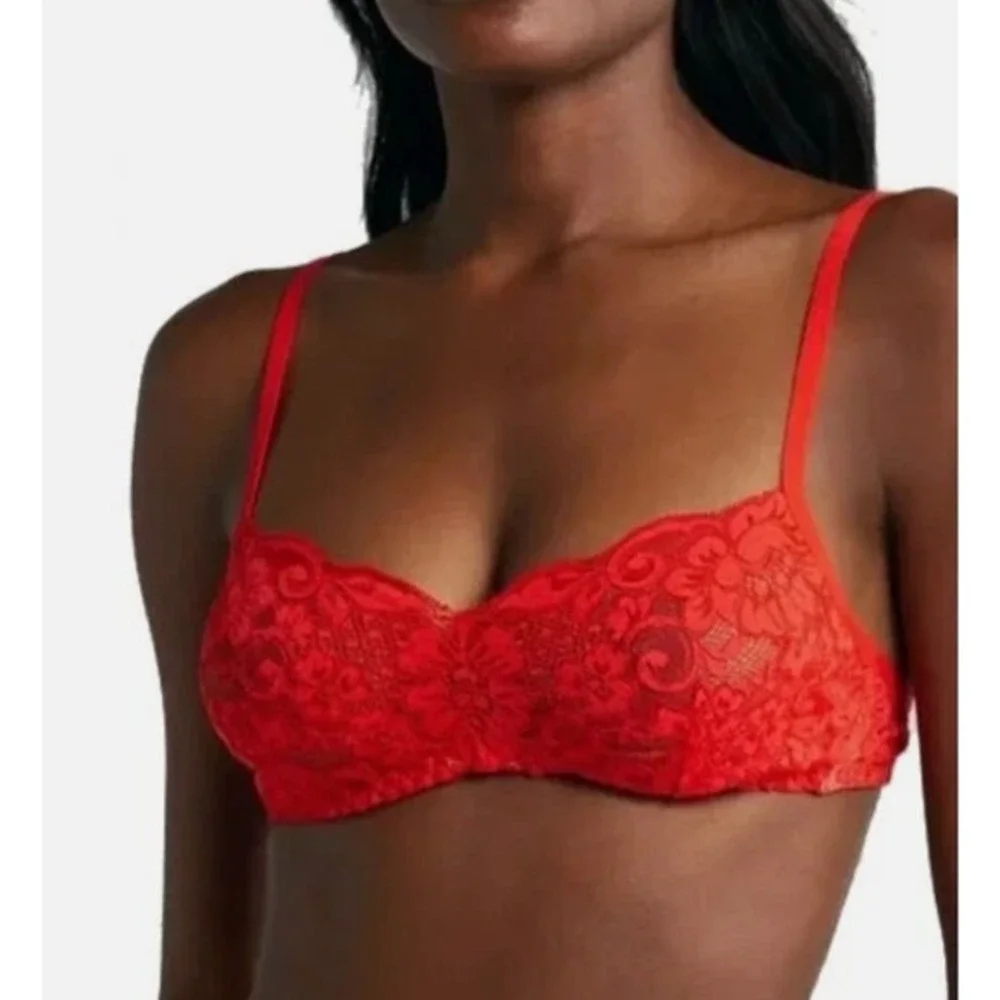 Free People We Are HAH Lace Hook Up Bra Underwire Red B 30-38 Sexy Feminine NWT